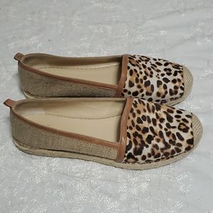 Stuart Weitzman cow hair animal print espadrilles
